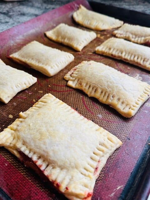 Sourdough pop tarts o a sheet pan